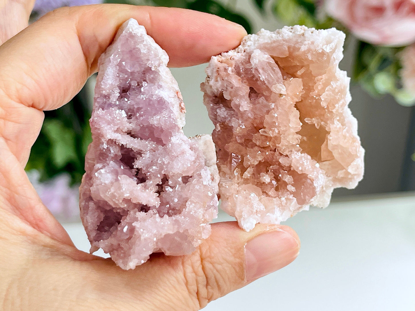 Pink Amethyst Crystal, 45-60mm Pink Amethyst Geode from Argentina, AAA Grade Pink Amethyst Rough Geode, One Piece -You Choose -B21 Medium