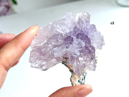 Unique Amethyst Flower, Translucent Amethyst Flower, Rare Amethyst Flower Cluster - Mineral Specimen - Rare Amethyst Flower Specimen -6