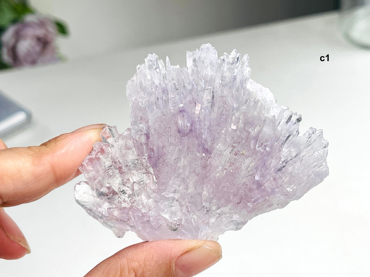 Unique Amethyst Flower, Translucent Amethyst Flower, Rare Amethyst Flower Cluster - Mineral Specimen - Rare Amethyst Flower Specimen -6