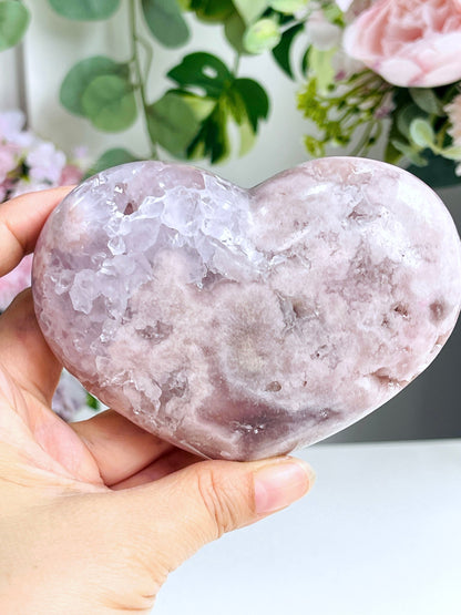 Pink Amethyst, Unique Pink Amethyst Heart with Amethyst, Agate and Jasper, Crystal Heart, Crystal Gift, Healing Crystal