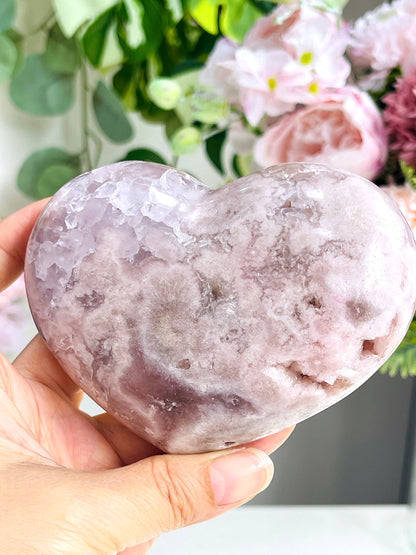 Pink Amethyst, Unique Pink Amethyst Heart with Amethyst, Agate and Jasper, Crystal Heart, Crystal Gift, Healing Crystal