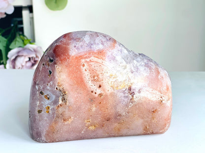 Pink Amethyst, 1.7kg Pink Amethyst Freefrom with Quartz Druzy, Pink Amethyst Stand, Pink Amethyst Crystal,Crystal Gift,Home decor