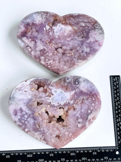 Pink Amethyst, Super Extra Quality Paired Pink Amethyst Heart, Pink Amethyst Heart Set, Pink Amethyst Crystals, Crystal Gift, Wedding gift