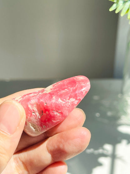 Rhodochrosite Gemy Freeform collector's piece, Argentina Rhodochrosite Specimen,  rare crystals, crystal gift