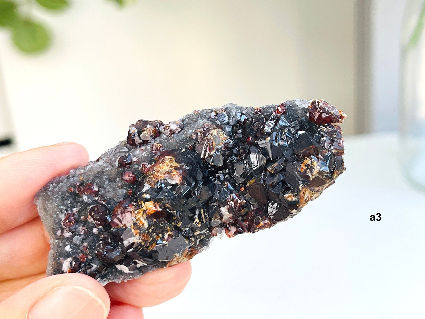 Amazing Red Sphalerite with Druzy Quartz