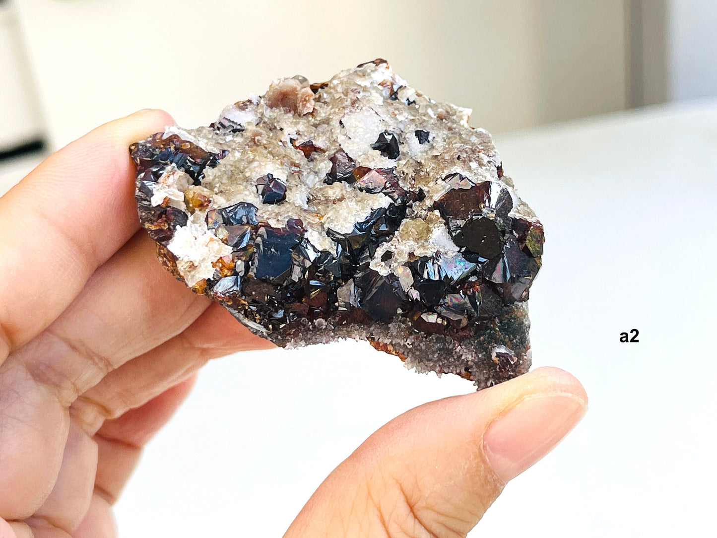 Amazing Red Sphalerite with Druzy Quartz