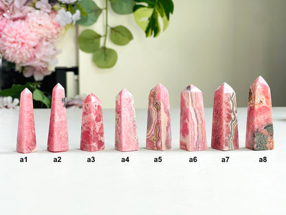 Natural Rhodochrosite Tower, Argentina Banded Rhodochrosite Obelisk, Rhodochrosite from Argentina Pink Rhodochrosite, G32