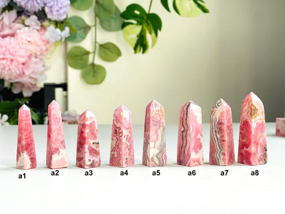 Natural Rhodochrosite Tower, Argentina Banded Rhodochrosite Obelisk, Rhodochrosite from Argentina Pink Rhodochrosite, G32