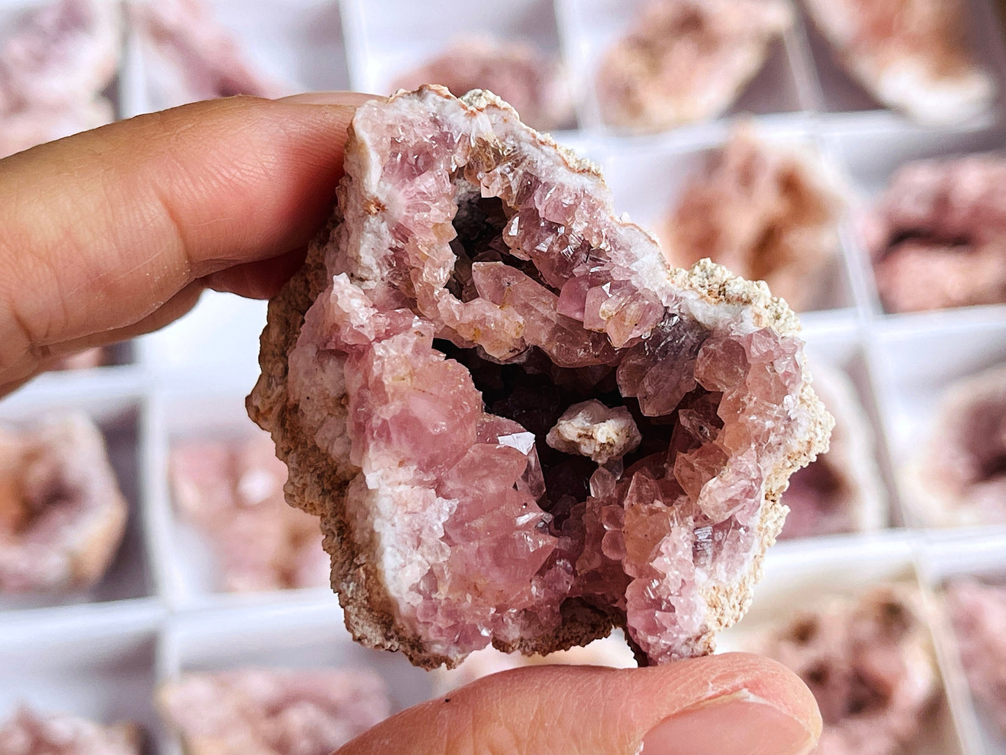 Pink Amethyst Crystal, 45-60mm Pink Amethyst Geode from Argentina, AAA Grade Pink Amethyst Rough Geode, One Piece -You Choose -B21 Medium