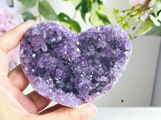 Amazing Large Druzy Amethyst Crystal Heart