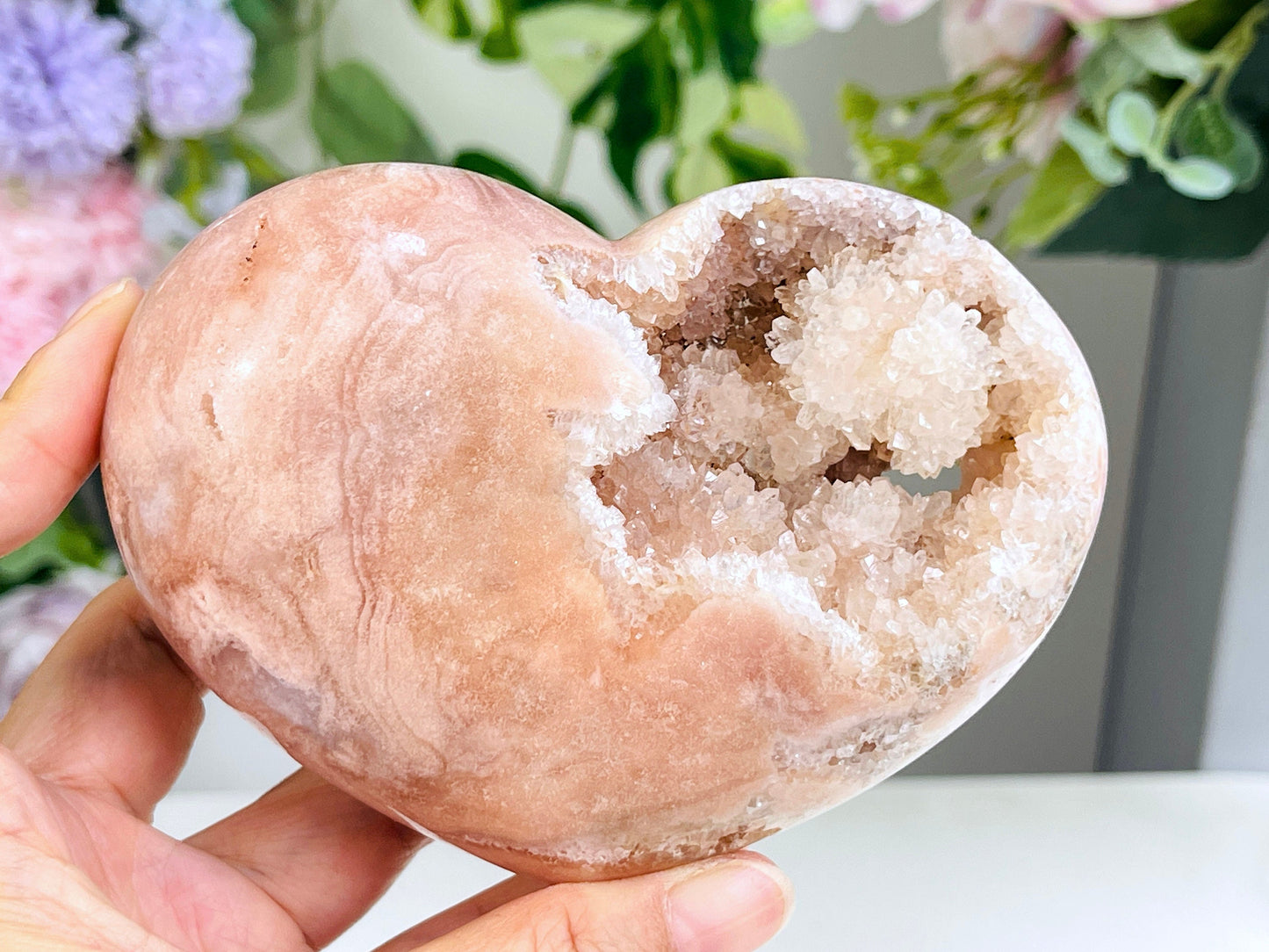 Pink Amethyst Heart, Super Extra Quality Pink Amethyst Druzy Heart,  Crystal Heart, Crystal Heart, Crystal Gift, Healing Crystal