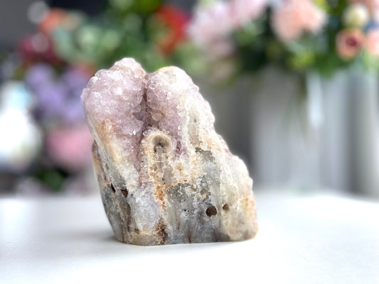 Unique Stalactite, 2.14kg Amethyst Stalactite with Pink Amethyst, Clear pale Amethyst Cluster - Mineral Specimen - Amethyst Specimen