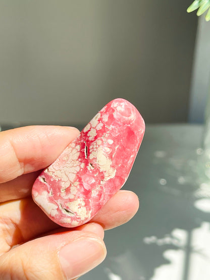 Rhodochrosite Gemy Freeform collector's piece, Argentina Rhodochrosite Specimen,  rare crystals, crystal gift