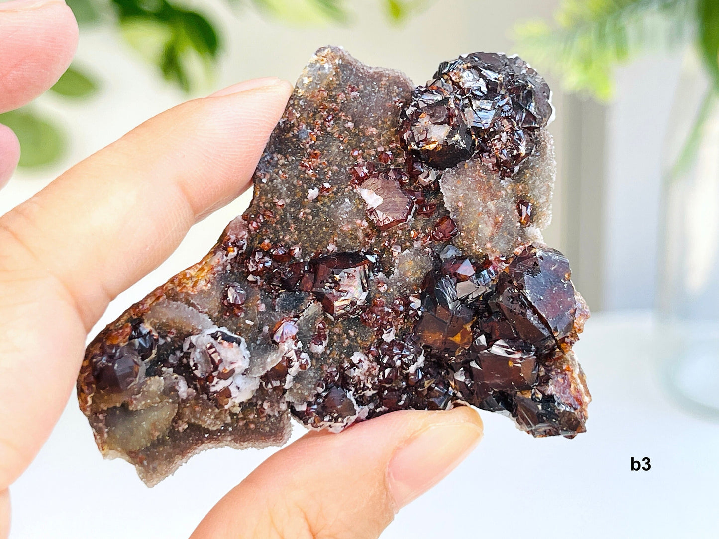 Amazing Red Sphalerite with Druzy Quartz