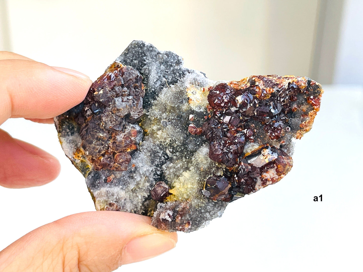 Amazing Red Sphalerite with Druzy Quartz