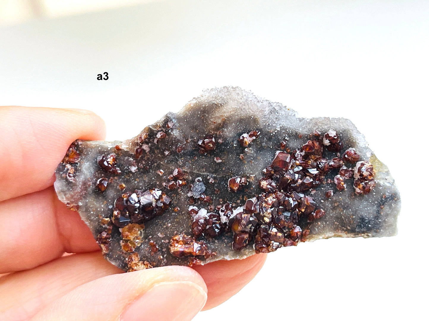 Amazing Red Sphalerite with Druzy Quartz-2