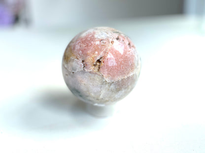 Pink Amethyst Sphere, 97mm Large Druzy  Pink Amethyst Crystal with Quartz,  Super Sparkling Pink Amethyst Geode Sphere