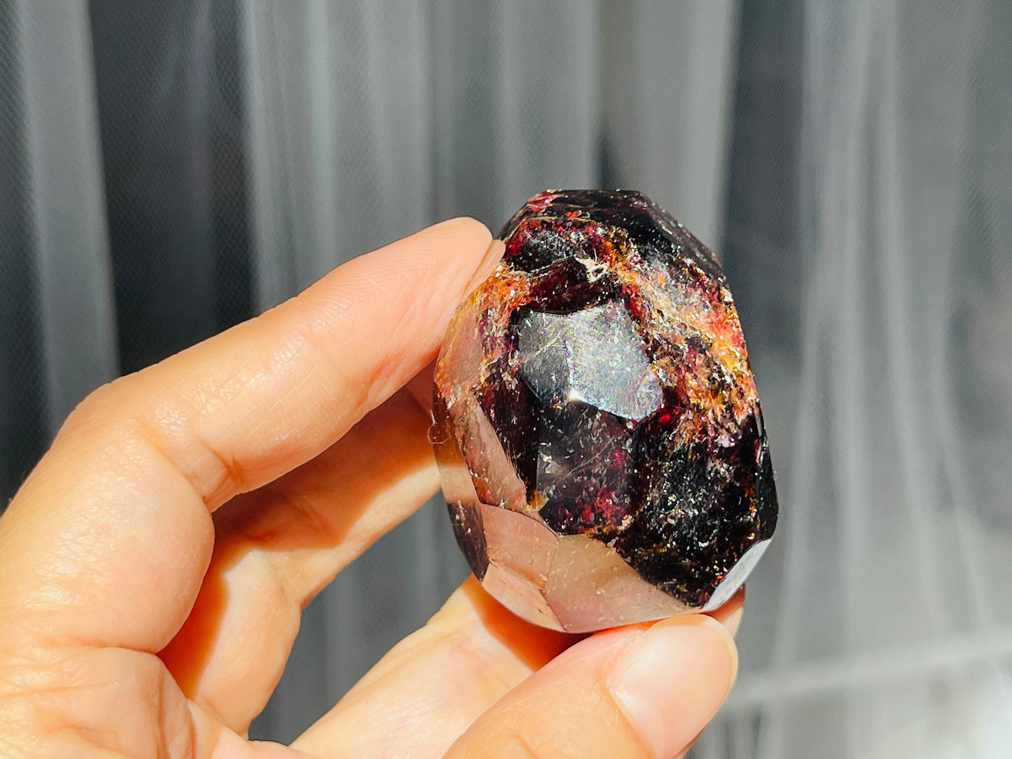 Faceted Garnet Crystal Freeform-4