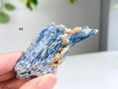 AAA Grade Blue kyanite with calcite crystal