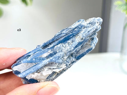 AAA Grade Blue kyanite with calcite crystal