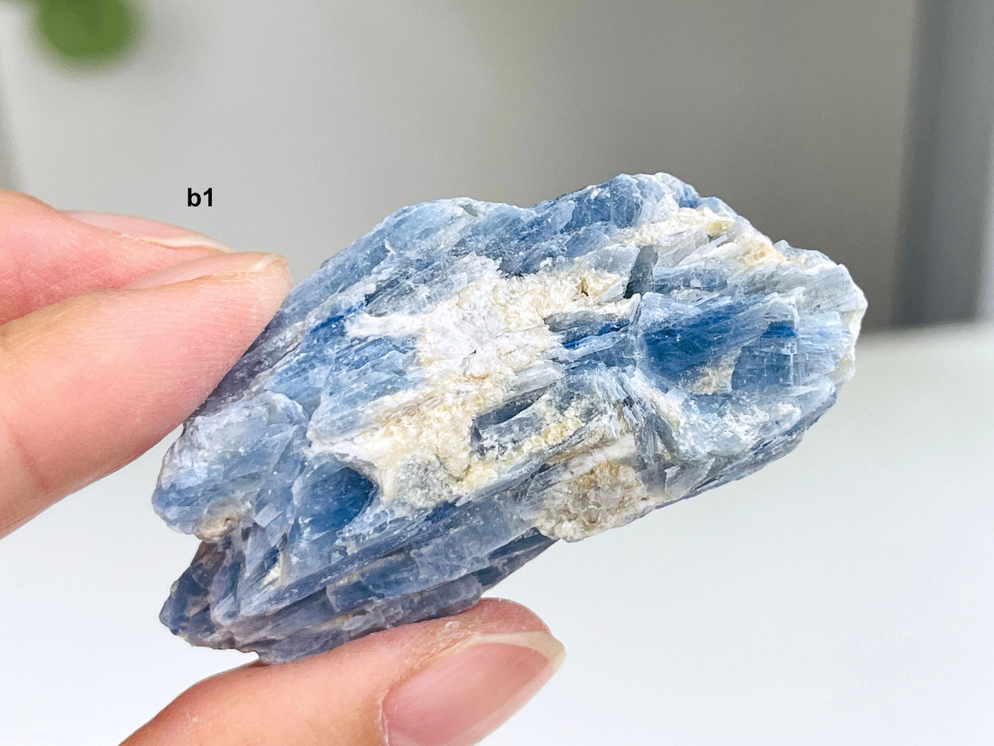 AAA Grade Blue kyanite with calcite crystal