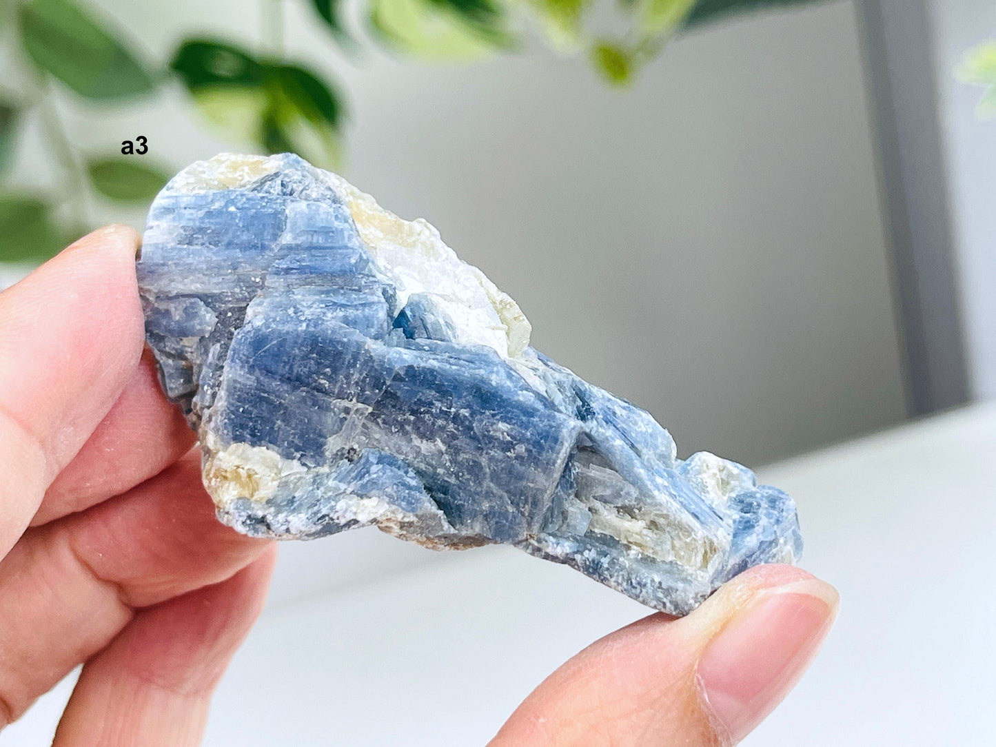 AAA Grade Blue kyanite with calcite crystal