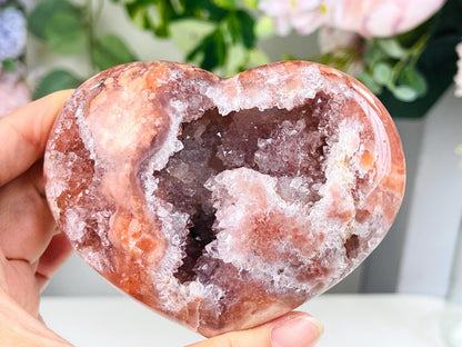 Pink Amethyst, Super Extra Quality Puffy Pink Amethyst Heart, Pink Amethyst Crystal Heart, Crystal Heart, Crystal Gift, Healing Crystal