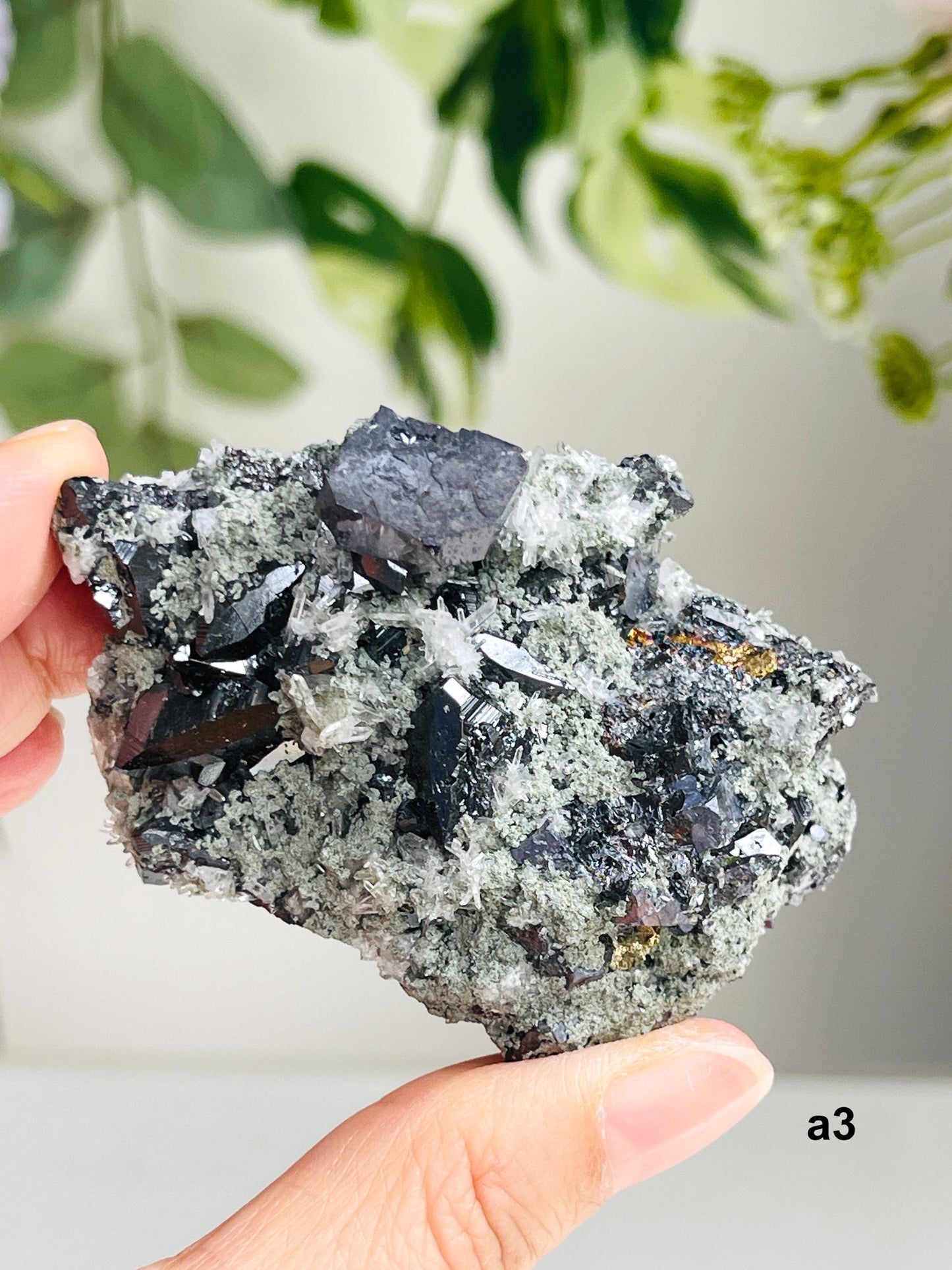 Sphalerite with Galena and Quartz, Sphalerite Mineral Specimen, Natural Sphalerite, Natural Galena Crystal, Raw Crystals, Quartz Cluster