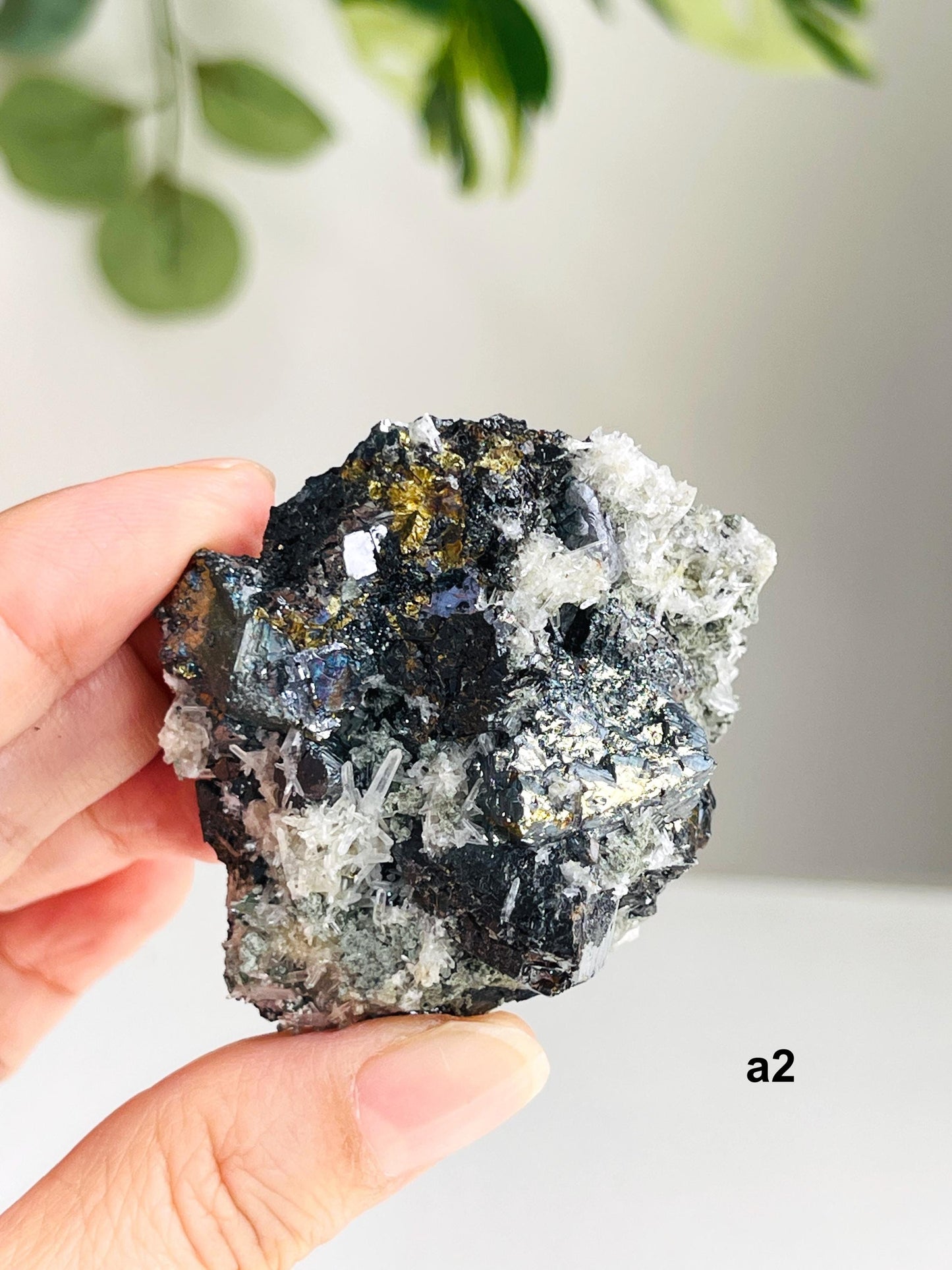 Sphalerite with Galena and Quartz, Sphalerite Mineral Specimen, Natural Sphalerite, Natural Galena Crystal, Raw Crystals, Quartz Cluster