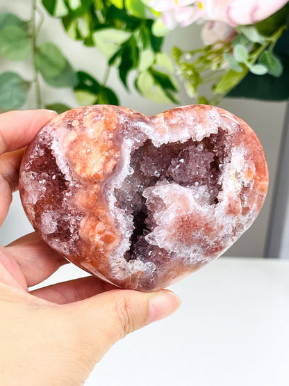 Pink Amethyst, Super Extra Quality Puffy Pink Amethyst Heart, Pink Amethyst Crystal Heart, Crystal Heart, Crystal Gift, Healing Crystal