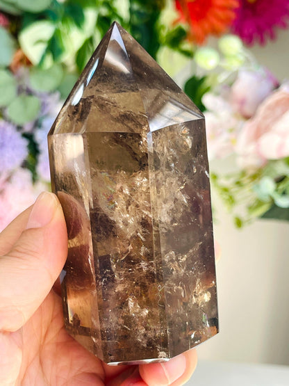 Super Extra Quality Natural Smoky Quartz Point, Brazilian Smoky Quartz Tower,  Crystal for Grounding, Crystal Gift, Home Decor