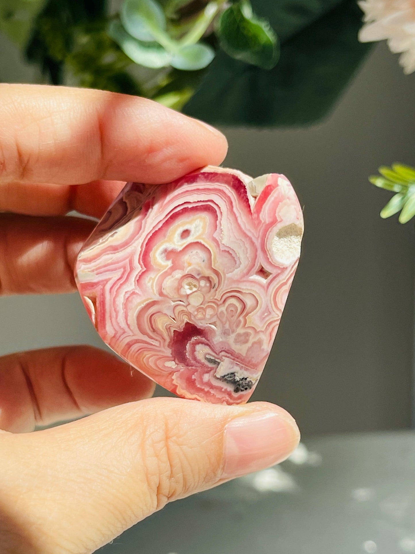 Rhodochrosite Gemy Freeform collector's piece, Argentina Rhodochrosite Specimen,  rare crystals, crystal gift