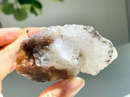 Amethyst with Calcite,  Translucent Amethyst Cluster with Calcite Crystal, Amethyst with Calcite Mineral Specimen, crystal gift