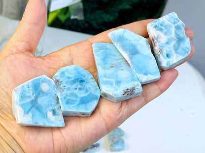 Larimar Freeform, High-Quality Polished Larimar Slab,   Larimar Jewellery DIY, Crystal GiftLarimar Jewellery DIY, Crystal Gift