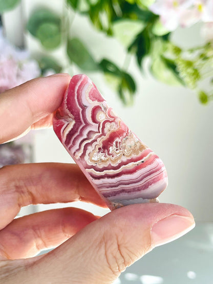 Rhodochrosite Gemy Freeform collector's piece, Argentina Rhodochrosite Specimen,  rare crystals, crystal gift