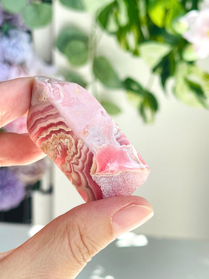 Rhodochrosite Gemy Freeform collector's piece, Argentina Rhodochrosite Specimen,  rare crystals, crystal gift