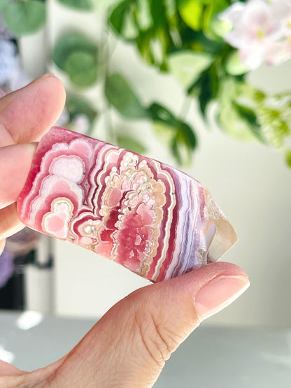 Rhodochrosite Gemy Freeform collector's piece, Argentina Rhodochrosite Specimen,  rare crystals, crystal gift