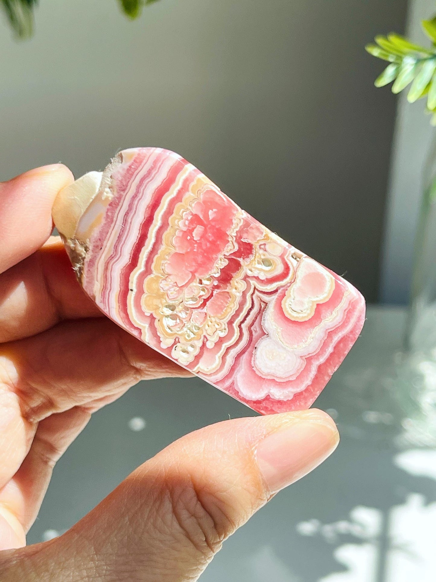 Rhodochrosite Gemy Freeform collector's piece, Argentina Rhodochrosite Specimen,  rare crystals, crystal gift