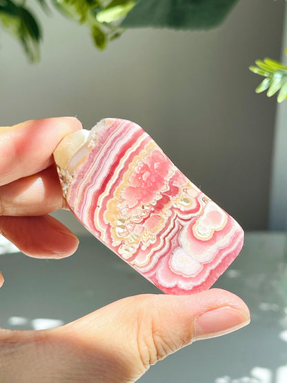 Rhodochrosite Gemy Freeform collector's piece, Argentina Rhodochrosite Specimen,  rare crystals, crystal gift