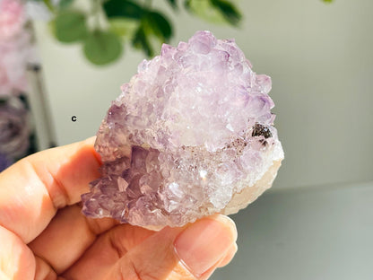 Amethyst with Calcite,  Translucent Amethyst Cluster with Calcite Crystal, Amethyst with Calcite Mineral Specimen, crystal gift