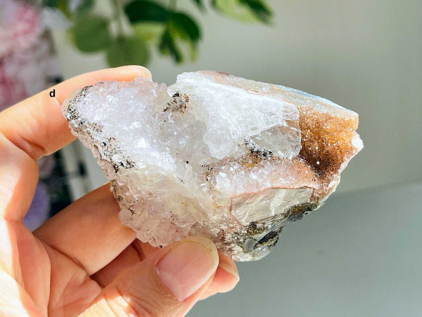 Amethyst with Calcite,  Translucent Amethyst Cluster with Calcite Crystal, Amethyst with Calcite Mineral Specimen, crystal gift