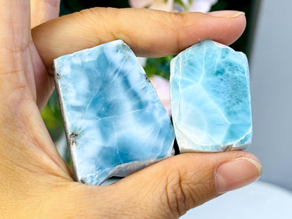 Larimar Freeform, High-Quality Polished Larimar Slab,   Larimar Jewellery DIY, Crystal GiftLarimar Jewellery DIY, Crystal Gift