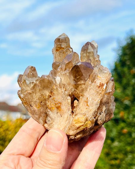 Kundalini Citrine Crystal, Natural Congo Citrine Cluster - Million Years Crystal