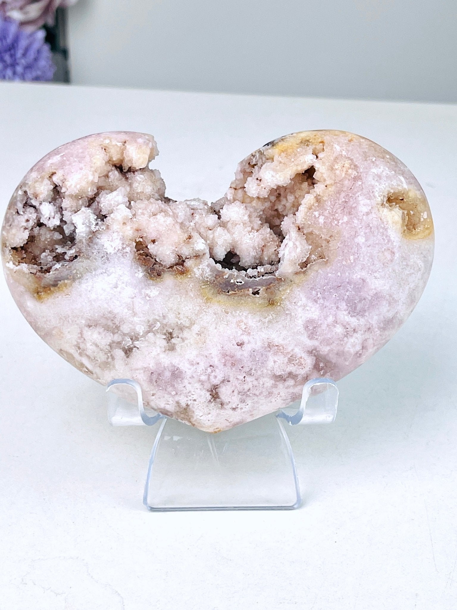 Large Pink Amethyst Heart, 344g Pink Amethyst Crystal Heart, Crystal Gift, Healing Crystal B3 - Million Years Crystal
