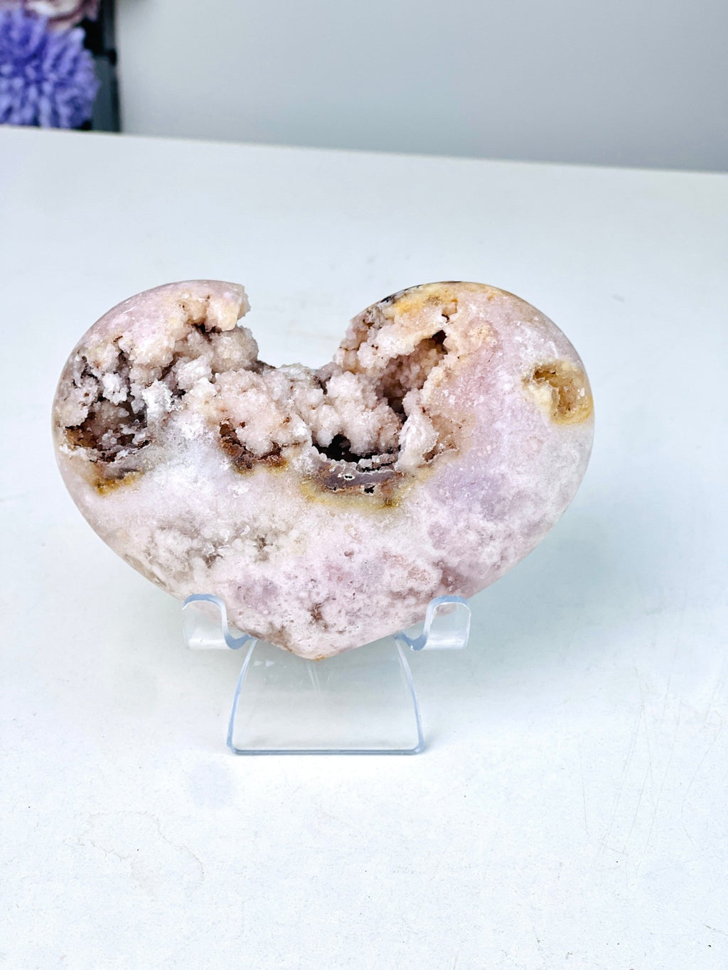 Large Pink Amethyst Heart, 344g Pink Amethyst Crystal Heart, Crystal Gift, Healing Crystal B3 - Million Years Crystal