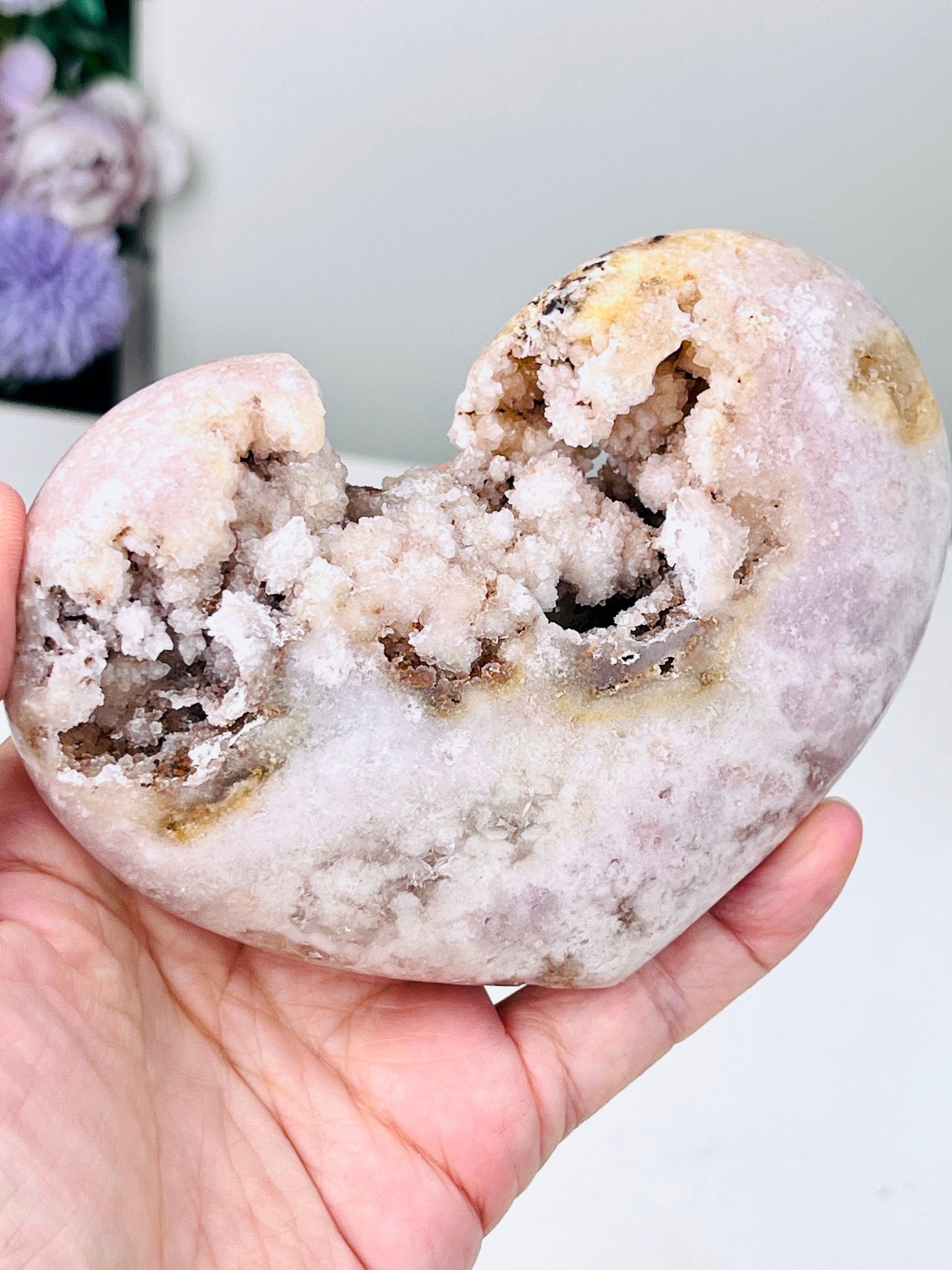Large Pink Amethyst Heart, 344g Pink Amethyst Crystal Heart, Crystal Gift, Healing Crystal B3 - Million Years Crystal