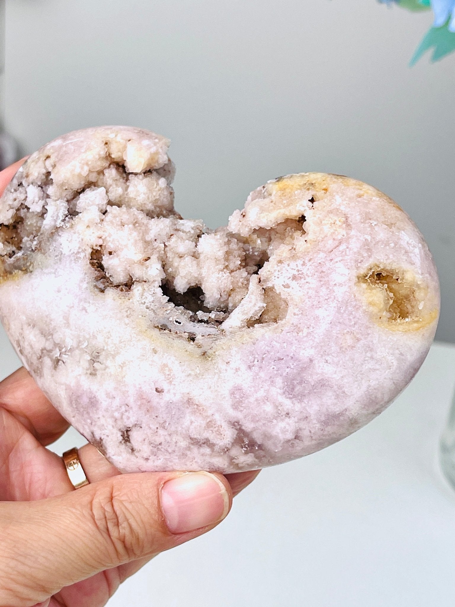 Large Pink Amethyst Heart, 344g Pink Amethyst Crystal Heart, Crystal Gift, Healing Crystal B3 - Million Years Crystal
