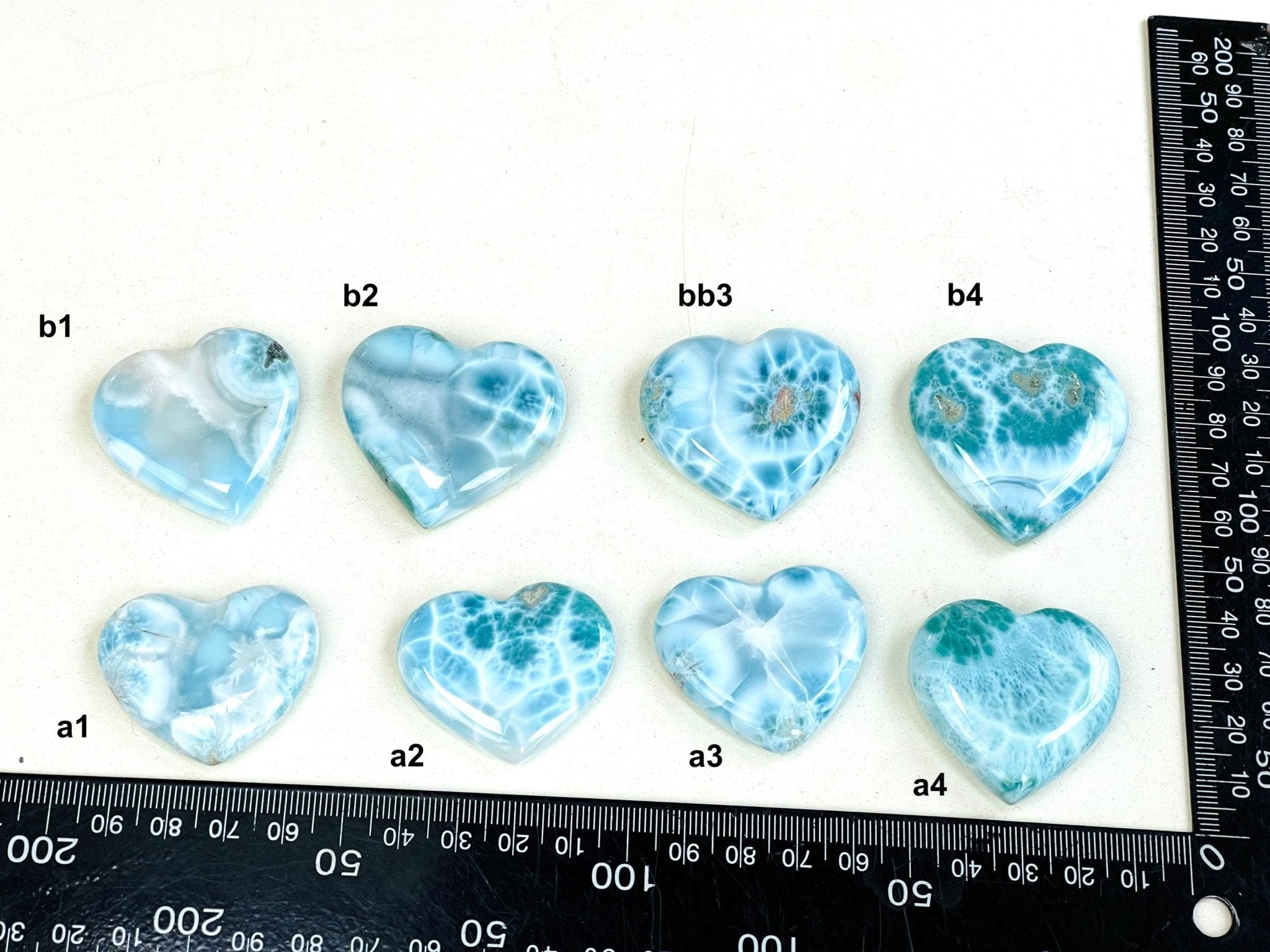 Larimar Heart, AAA Grade Natural Larimar Heart, 38-42mm -5 - Million Years Crystal