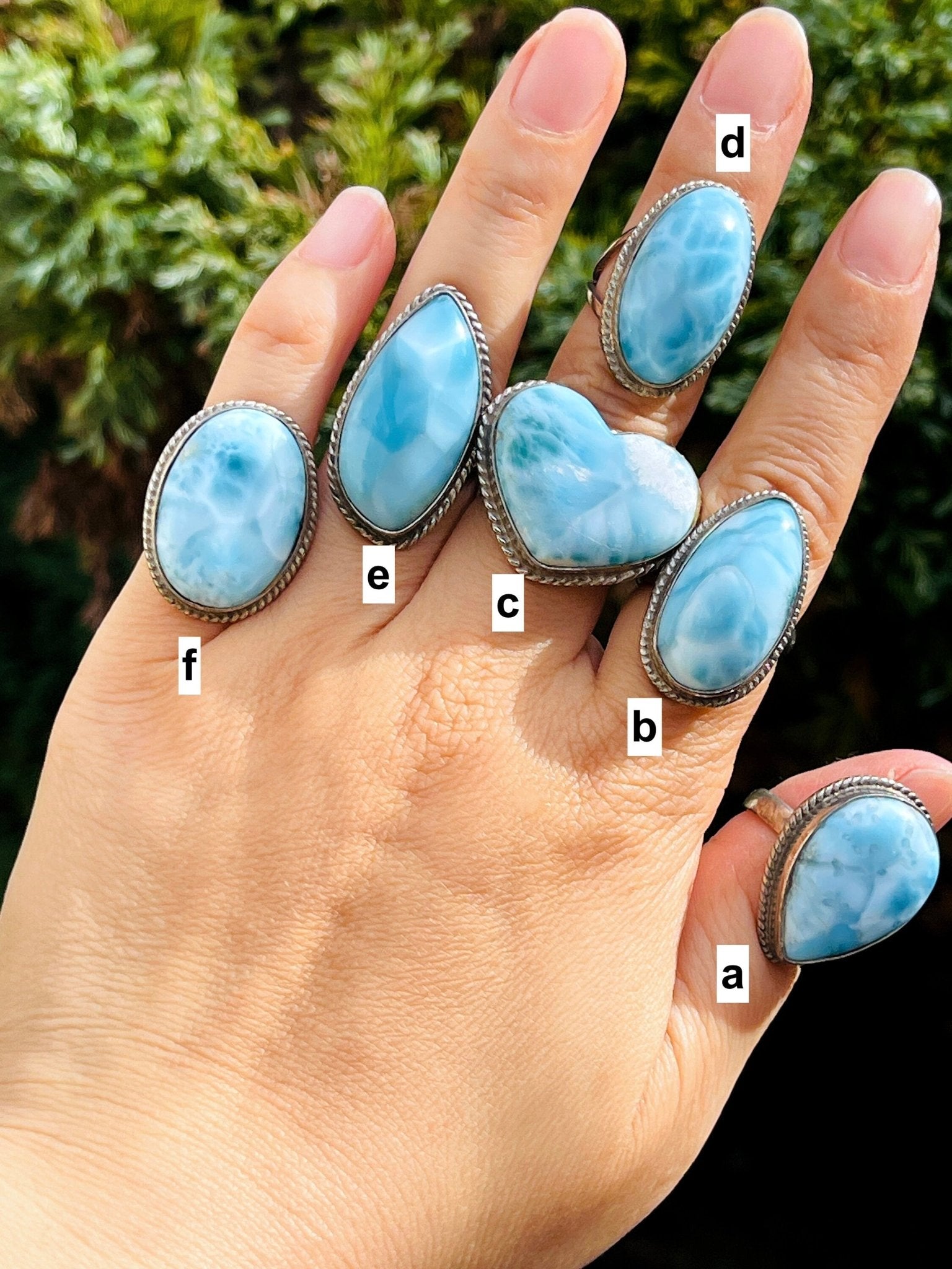 Larimar Ring, Large AAA+ Grade Natural Larimar 925 Silver Ring, High Quality Larimar, Larimar Jewllery DIY, Crystal Gift - Million Years Crystal