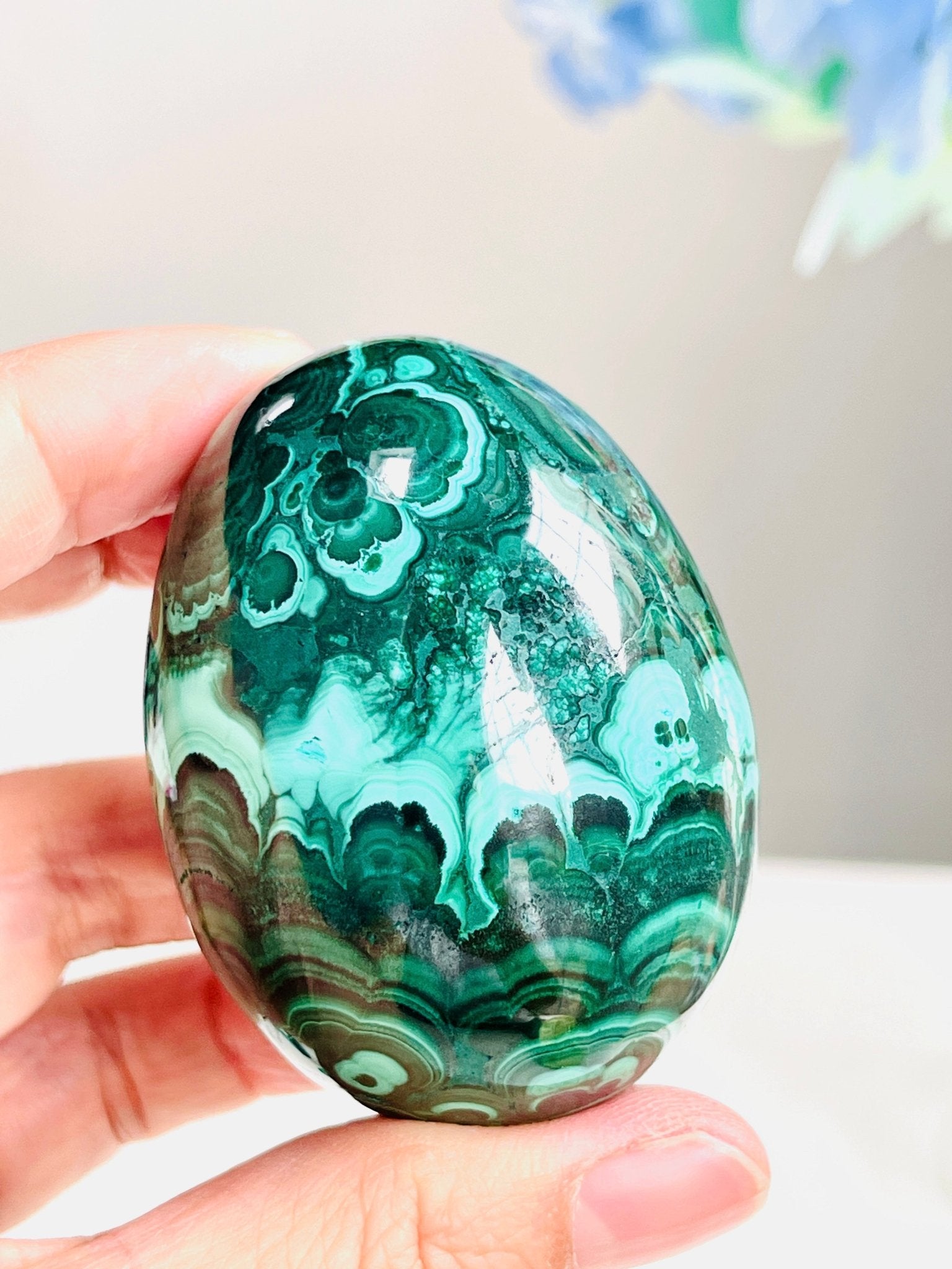 Malachite Egg, Natural Malachite Egg, Malachite from Congo, Natural Malachite Crystal Egg, Healing Crystal, Crystal Gift - Million Years Crystal